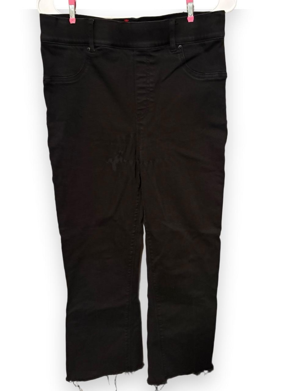 SPANX Black Slim Straight Chinos with Raw Hem Large